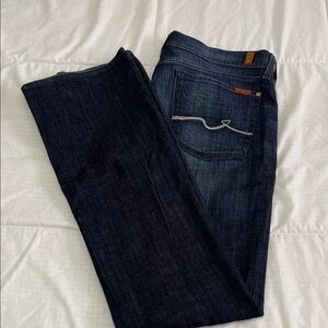 7 For All Mankind Deep Indigo Straight Jeans